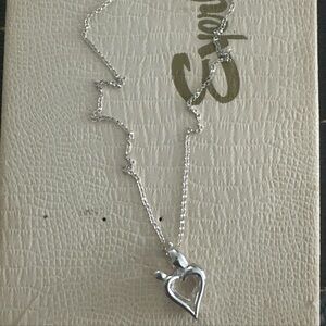 🔥🔥Stamped 17”NC .925 Sterling Silver Necklace W/Stamped .925 Heart Pendant🔥🔥